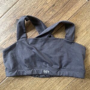 WORN ONCE SET ACTVE Gray Sports Bra